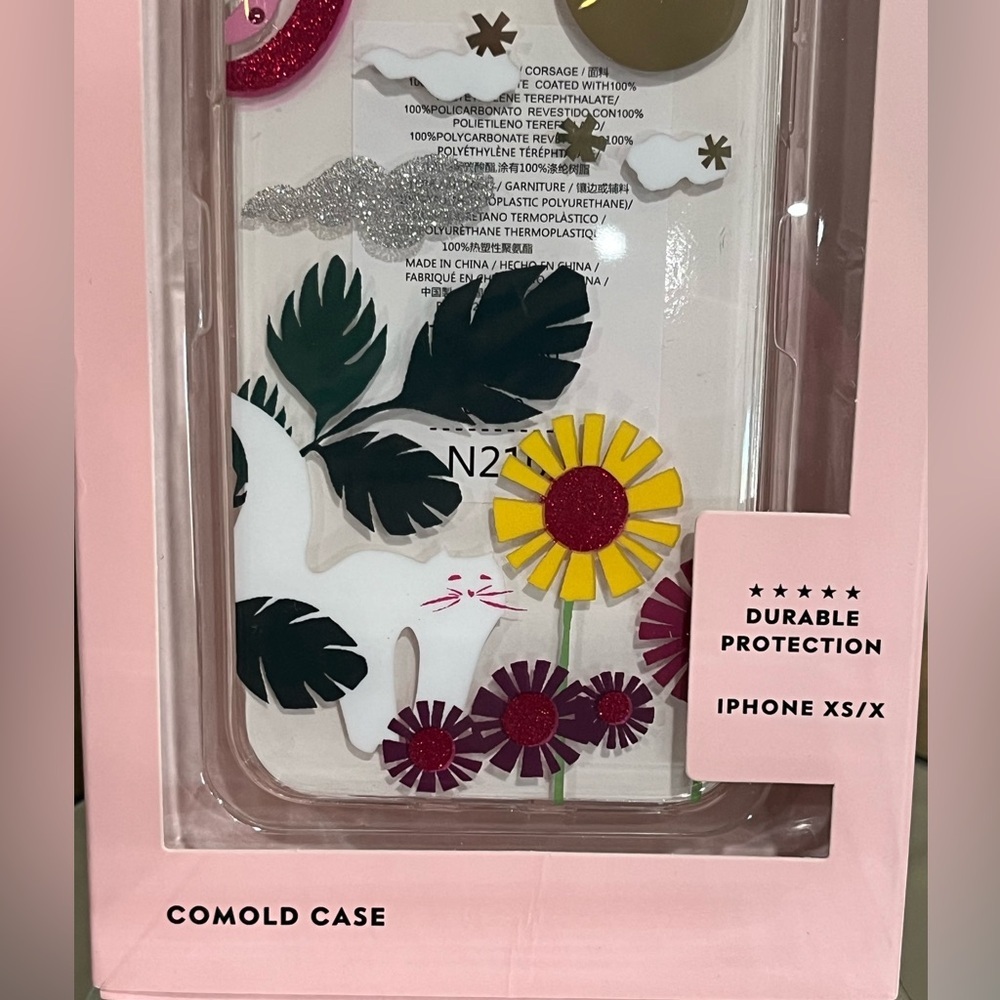 kate spade Glitter Garden Cat iPhone Case for iPhone XS/X, new! - Picture 5 of 6